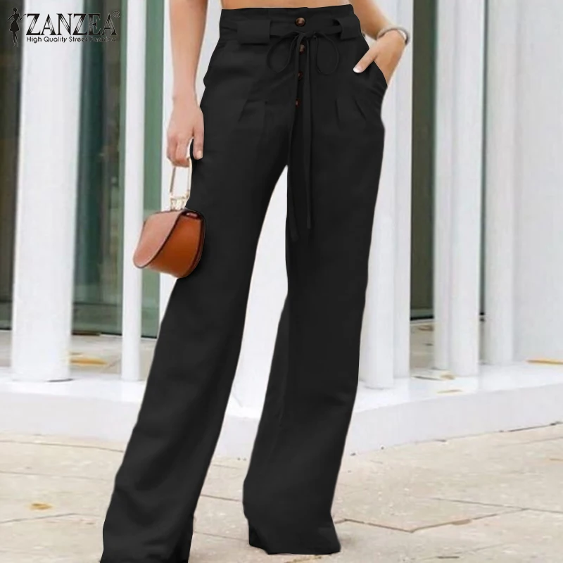 Fashion Loose Holiday Pantalon ZANZEA Spring Women Long Pants Solid Color Elastic Waist Straight Casual OL Baggy Harem Trousers
Fashion Loose Holiday Pantalon ZANZEA Spring Women Long Pants Solid Color Elastic Waist Straight Casual OL Baggy Harem Trousers