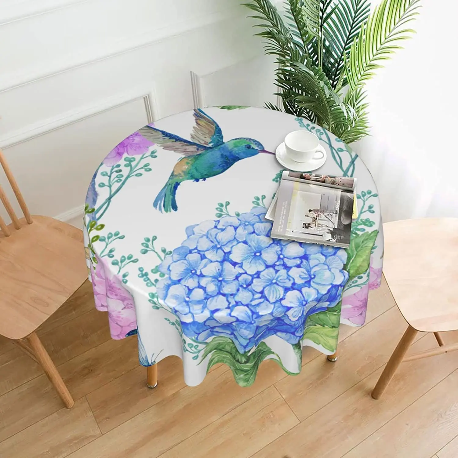 Hummingbird Flower Hydrangea Round Table Cover Polyester Stain and Wrinkle Resistant Table Cloth for Kitchen Dining Coffee
Hummingbird Flower Hydrangea Round Table Cover Polyester Stain and Wrinkle Resistant Table Cloth for Kitchen Dining Coffee