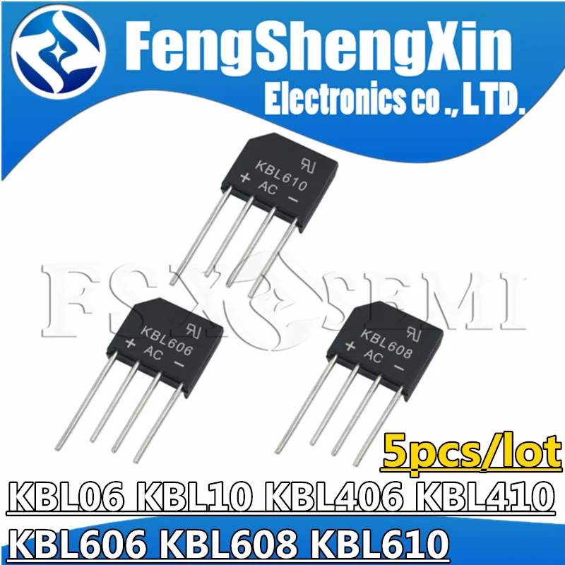 

5pcs KBL06 KBL10 KBL406 KBL410 KBL606 KBL608 KBL610 DIP4 Brigde Rectifier