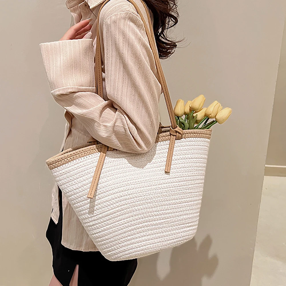 Women's Knitting Shoulder Bag New Summer Large Capacity Versatile Handle Bag Casual Beach Vacation Handbags Eco Reusable Shopper
Women's Knitting Shoulder Bag New Summer Large Capacity Versatile Handle Bag Casual Beach Vacation Handbags Eco Reusable Shopper
