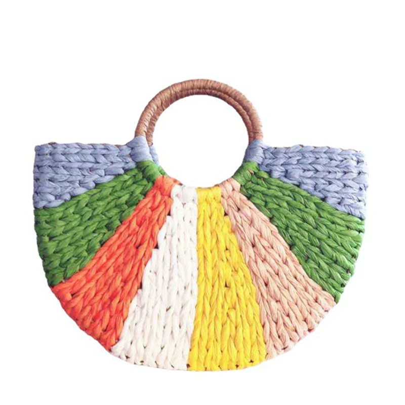 New Female Summer Straw Bag Handbag Mixed Color Woven Bag Beach Bag Traveling Tote Bags Weave Basket
New Female Summer Straw Bag Handbag Mixed Color Woven Bag Beach Bag Traveling Tote Bags Weave Basket
