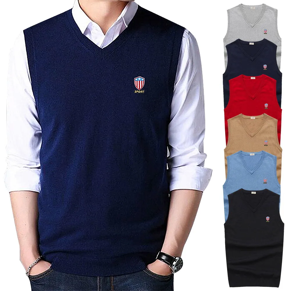 100% Cotton High Quality Autumn Winter Mens Slim V-Neck Knitted Vest Casual Sleeveless Mens Sweaters Brand Male Tops M-3XL P8501
100% Cotton High Quality Autumn Winter Mens Slim V-Neck Knitted Vest Casual Sleeveless Mens Sweaters Brand Male Tops M-3XL P8501