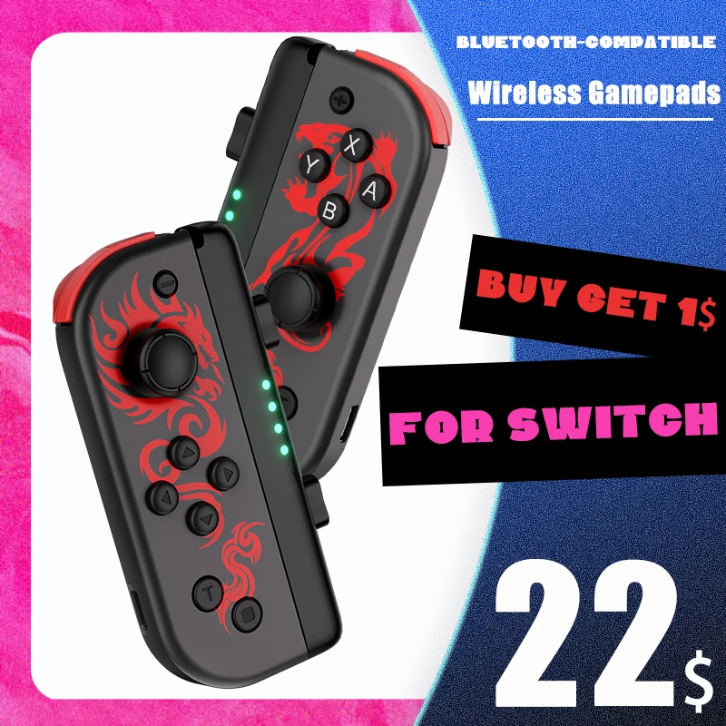 Беспроводной геймпад, совместимый с Bluetooth, для Android, для Nintendo Switch, управление с ПК, с перезаряжаемой батареей Turbo 
Беспроводной геймпад, совместимый с Bluetooth, для Android, для Nintendo Switch, управление с ПК, с перезаряжаемой батареей Turbo