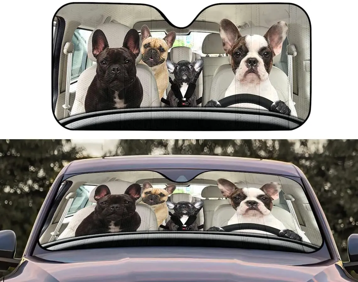 French Bulldog Family Driving Car Sunshade for Windshield, Dogs Auto Sun Shade, Bulldog Car Sun Shade, Car Accessories, Dog Lovi
French Bulldog Family Driving Car Sunshade for Windshield, Dogs Auto Sun Shade, Bulldog Car Sun Shade, Car Accessories, Dog Lovi