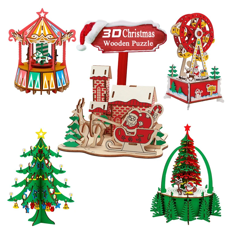 3D Jigsaw Wooden Puzzle Handmade Assembled Building Toys For Children Kids Gift Christmas Tree Ferris Wheel
3D Jigsaw Wooden Puzzle Handmade Assembled Building Toys For Children Kids Gift Christmas Tree Ferris Wheel