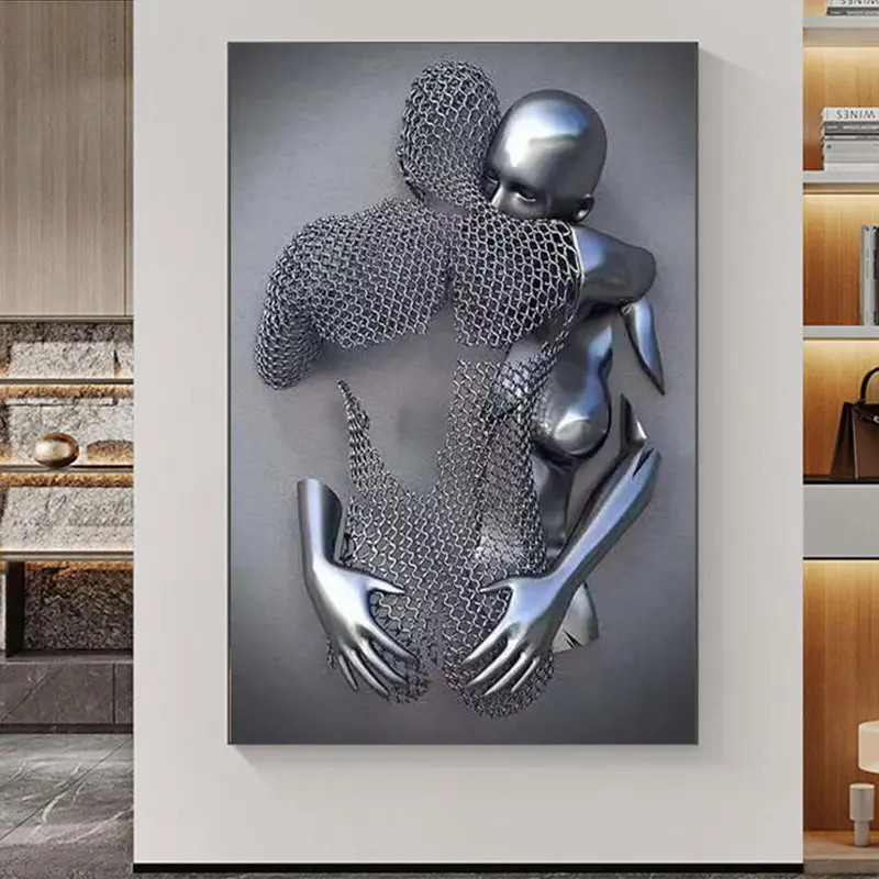 Nordic Couple Metal Figure Wall Art Canvas Painting Lover Sculpture Poster Modern Abstract Prints Living Room Home Decor Picture
Nordic Couple Metal Figure Wall Art Canvas Painting Lover Sculpture Poster Modern Abstract Prints Living Room Home Decor Picture