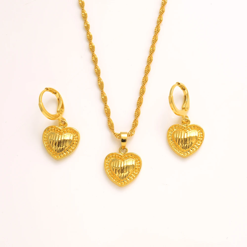Fashion Heart Jewelry Gold Girls Brida Jewelry Set for Women Necklace Earrings Set Party Accessories Dubai India Africa Gift
Fashion Heart Jewelry Gold Girls Brida Jewelry Set for Women Necklace Earrings Set Party Accessories Dubai India Africa Gift
