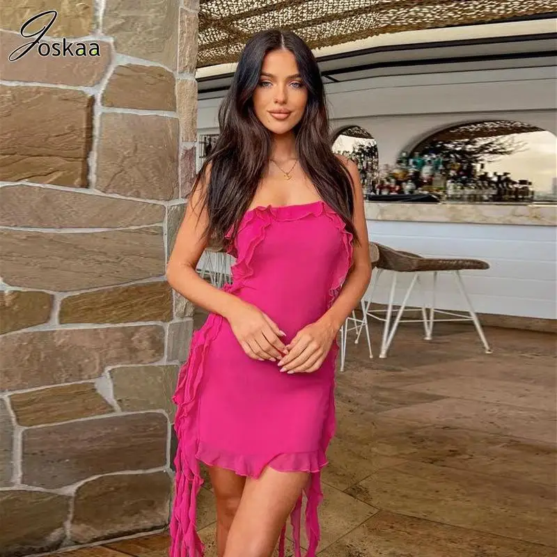 Joskaa Fashion Ribbons Patchwork Ruffles Wrap Chest Sleeveless Bodycon Mini Dress Women 2023 Elegant Party Vestidos Sexy Dresses
Joskaa Fashion Ribbons Patchwork Ruffles Wrap Chest Sleeveless Bodycon Mini Dress Women 2023 Elegant Party Vestidos Sexy Dresses