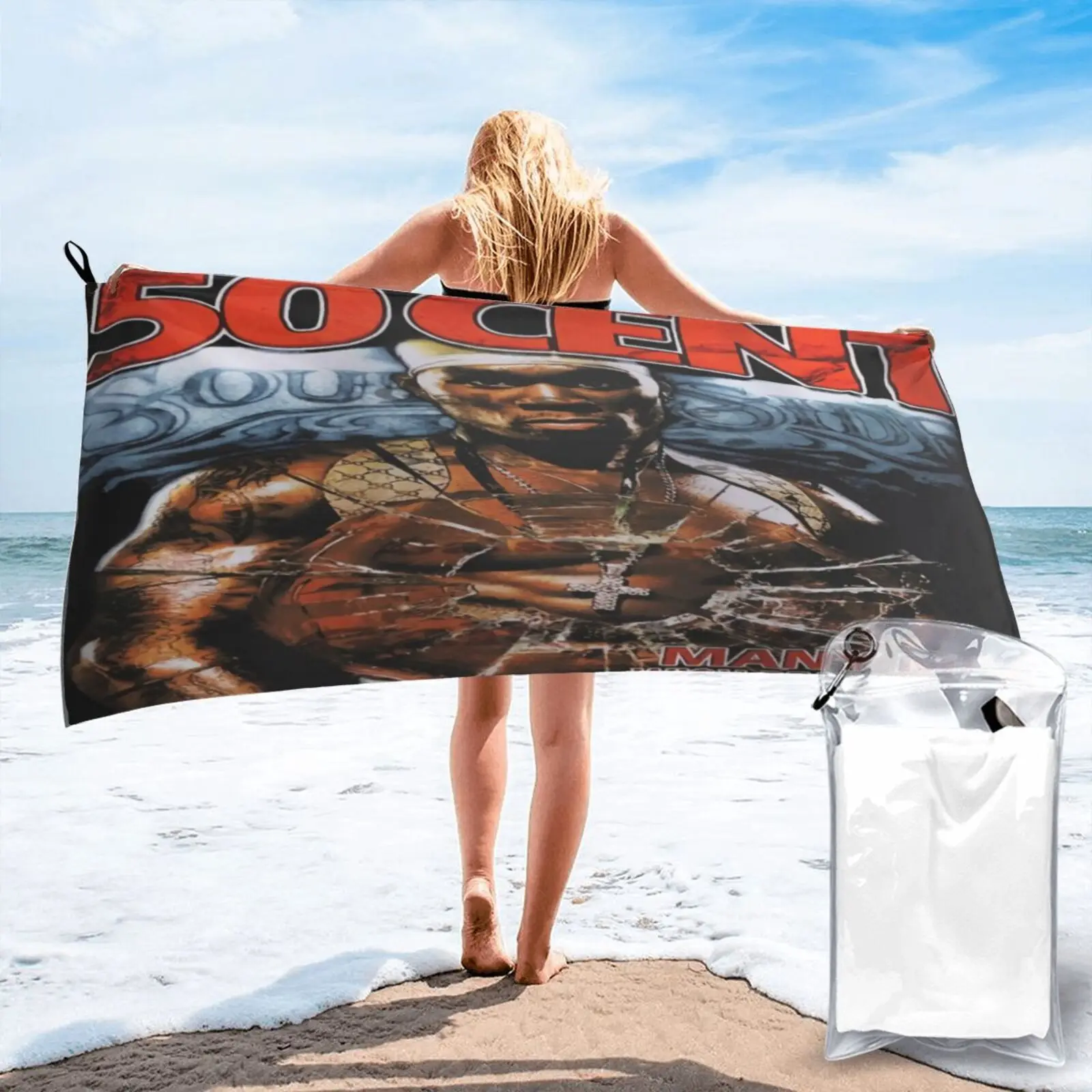 

50 центов пляжное полотенце Eminem, комплекты мебели для ванной комнаты, банное полотенце для сауны, пляжное полотенце для ванны и душа, Большое ...