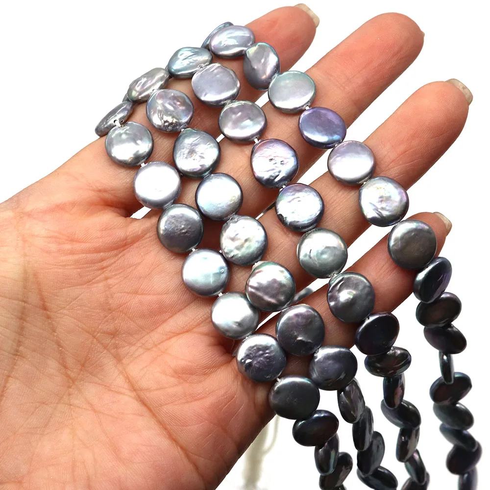 1 Strand 10-11mm Natural Freshwater Pearl Strand Button Beads Flat Round Shaped DIY for Making Necklace Bracelets Black Color
1 Strand 10-11mm Natural Freshwater Pearl Strand Button Beads Flat Round Shaped DIY for Making Necklace Bracelets Black Color