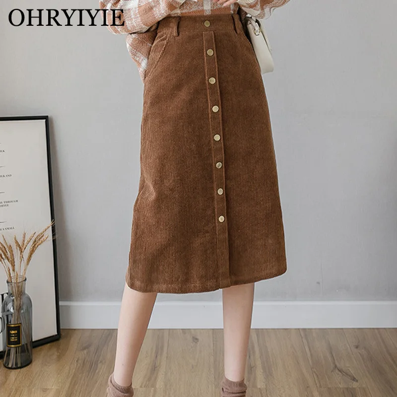 Vintage Corduroy Single Breasted A Line Skirt Women 2022 Autumn Winter Fashion Long High Waist Skirt Female Thick Velvet Skirt
Vintage Corduroy Single Breasted A Line Skirt Women 2022 Autumn Winter Fashion Long High Waist Skirt Female Thick Velvet Skirt