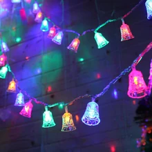 Led Christmas Lights Mini Bells Garland 1.5m 3m 6m Fairy String Lights Battery Operated Christmas Party Tree Decoration For Home
