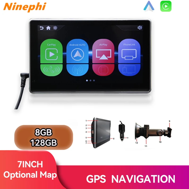 

7" HD Car GPS Navigation 8G+RAM128-256MB+Resistive Screen +Bluetooth-AV-IN+latest Europe Map +Truck gps navigators 7" HD Car GP