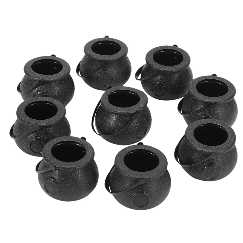10Pcs Black Cauldron Candy Holder Pot With Handle Halloween Candy Bucket Kettle Mini Black Witch Cauldron For Halloween 
10Pcs Black Cauldron Candy Holder Pot With Handle Halloween Candy Bucket Kettle Mini Black Witch Cauldron For Halloween