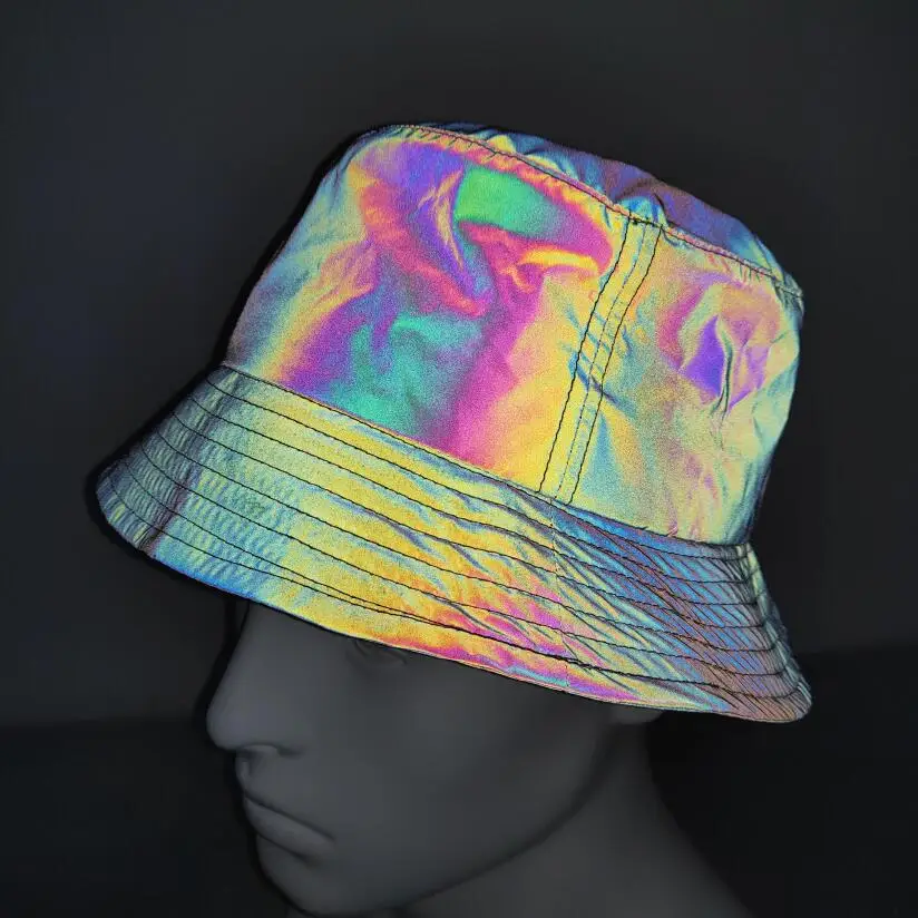 Rainbow Reflective Fisherman Hats for Young Men Women Hip Hop Dance Streetwear Bucket Hat Fashion Colorful Luminous Fishing Caps
Rainbow Reflective Fisherman Hats for Young Men Women Hip Hop Dance Streetwear Bucket Hat Fashion Colorful Luminous Fishing Caps