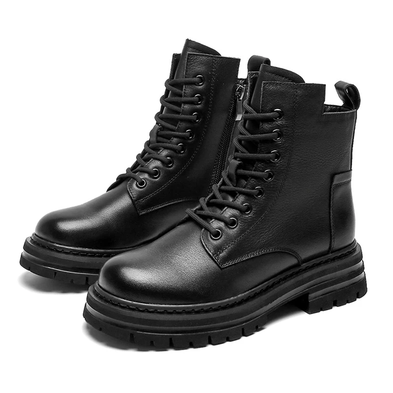 Ankle Boots Women Genuine Leather Fashion Lace-up Retro British Style Chunky Shoes For Women 2022 New Autumn Platform Boot Comfy
Ankle Boots Women Genuine Leather Fashion Lace-up Retro British Style Chunky Shoes For Women 2022 New Autumn Platform Boot Comfy