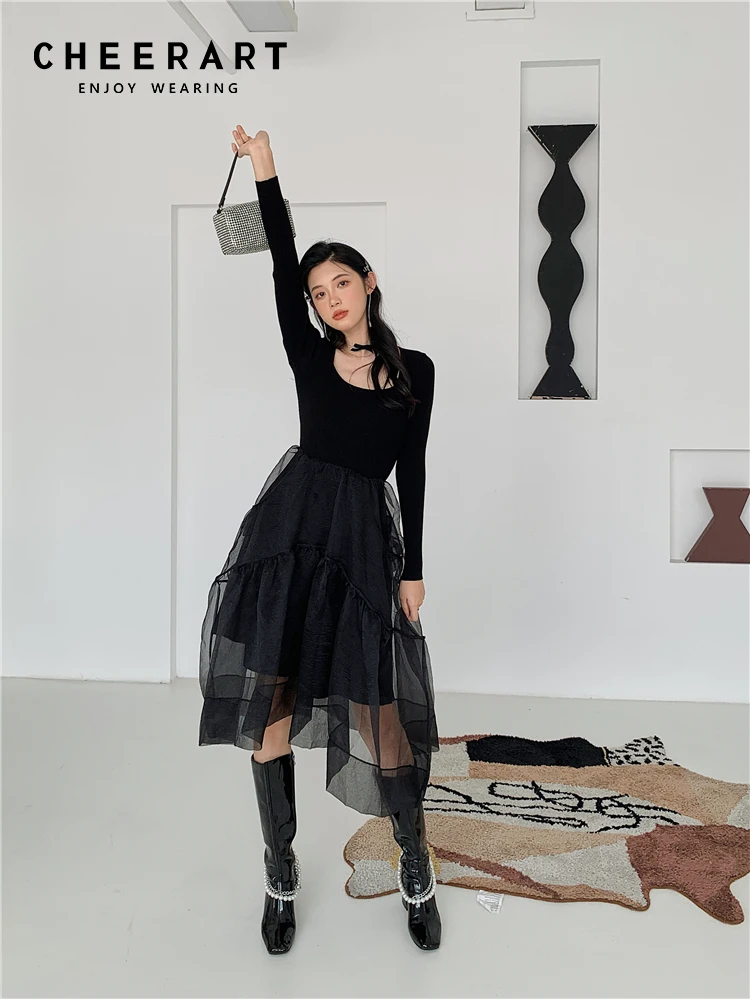 Черное бальное платье CHEERART с длинным рукавом для сна, Тюлевое платье для женщин 2023, длинные туники с квадратным вырезом, платье-футболка, лоскутное Сетчатое готическое платье
Черное бальное платье CHEERART с длинным рукавом для сна, Тюлевое платье для женщин 2023, длинные туники с квадратным вырезом, платье-футболка, лоскутное Сетчатое готическое платье