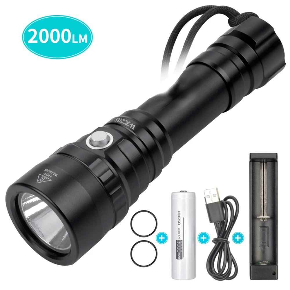 Wk20s Strong Light Diving Flashlight 2000lm 18650 Diving Light Waterproof Multifunctional Durable Light
Wk20s Strong Light Diving Flashlight 2000lm 18650 Diving Light Waterproof Multifunctional Durable Light