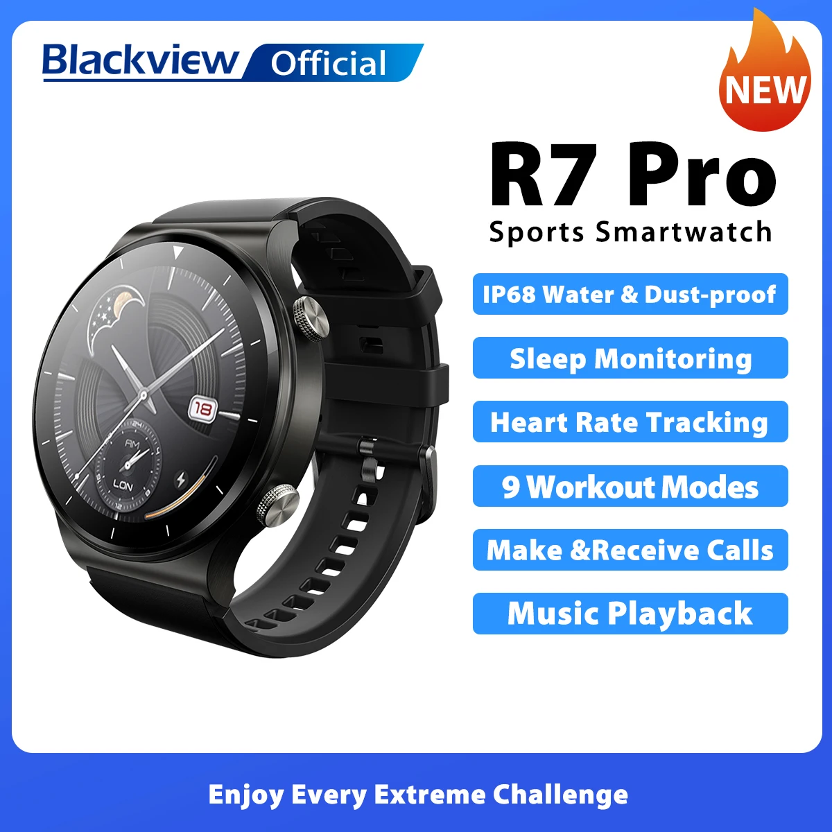Blackview R7 Pro IP68 Водонепроницаемый Фитнес Смарт-часы Bluetooth Callsing Music Storage SmartWatch для