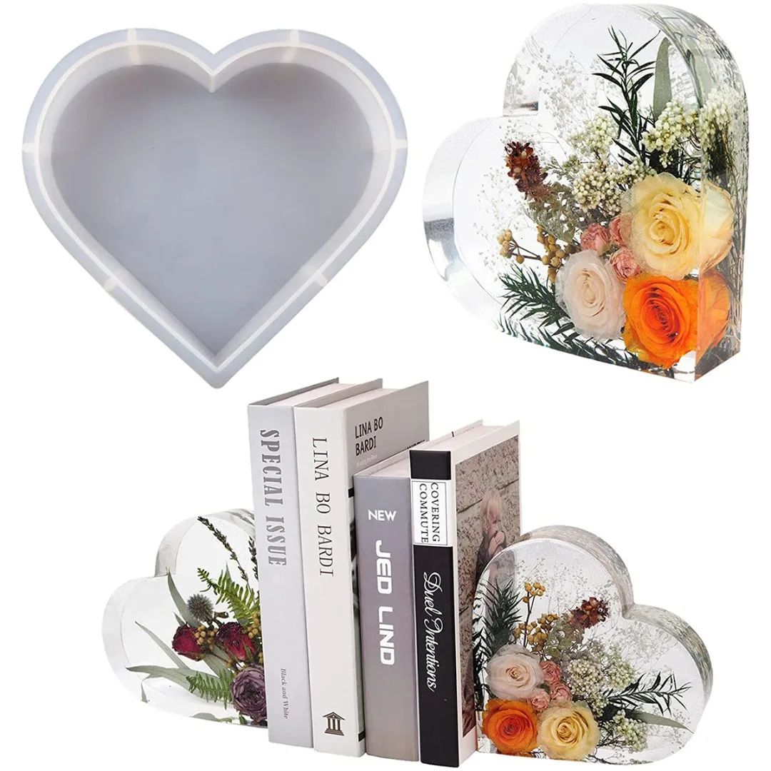 Love Heart Mirror Bookends Silicone Mold DIY Crystal Epoxy Resin Mold Flowers Preservation Mold Handmade Home Desktop Decoration 
Love Heart Mirror Bookends Silicone Mold DIY Crystal Epoxy Resin Mold Flowers Preservation Mold Handmade Home Desktop Decoration
