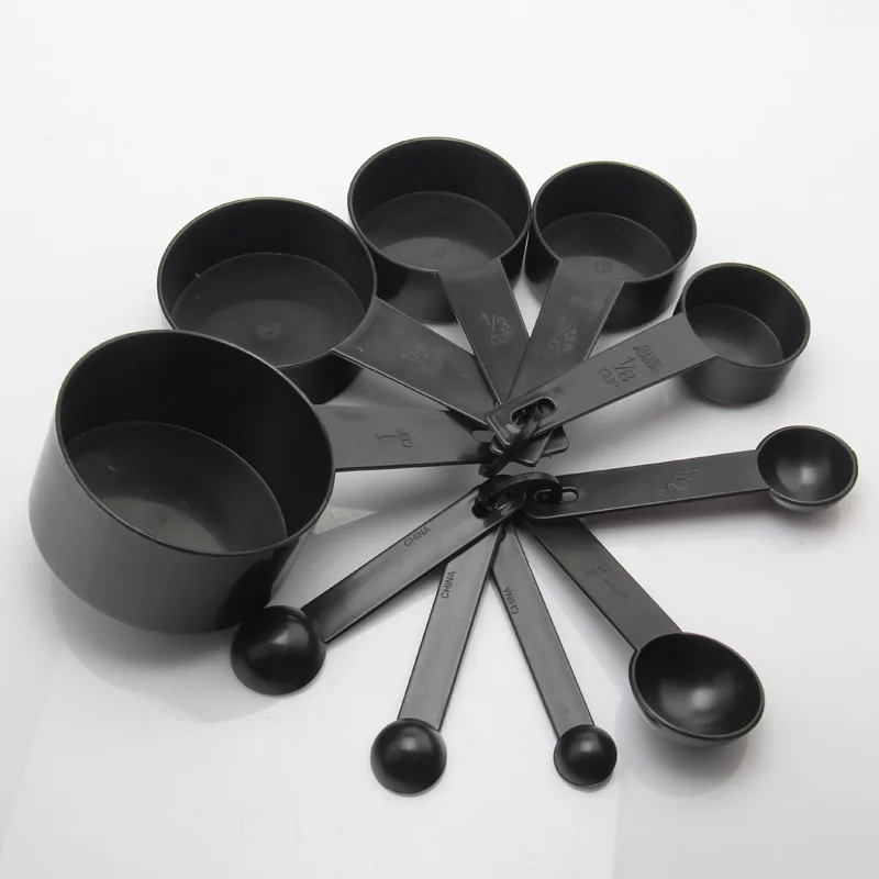 New Arrival 10 pcs/set Black Color Plastic Measuring Cups And Measurings Spoon Scoop For Baking Coffee Tea Kitchen Tool
New Arrival 10 pcs/set Black Color Plastic Measuring Cups And Measurings Spoon Scoop For Baking Coffee Tea Kitchen Tool
