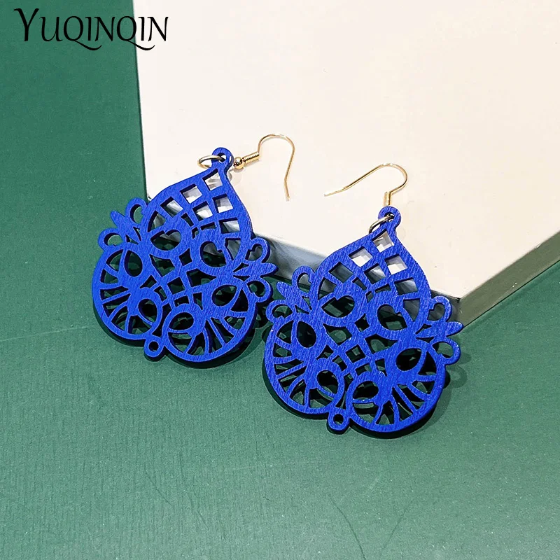 Vintage Colorful Wood Big Hanging Earrings for Women Trending Geometric Long Drop Earings for Girls Fashion Dangle Brincos New 
Vintage Colorful Wood Big Hanging Earrings for Women Trending Geometric Long Drop Earings for Girls Fashion Dangle Brincos New