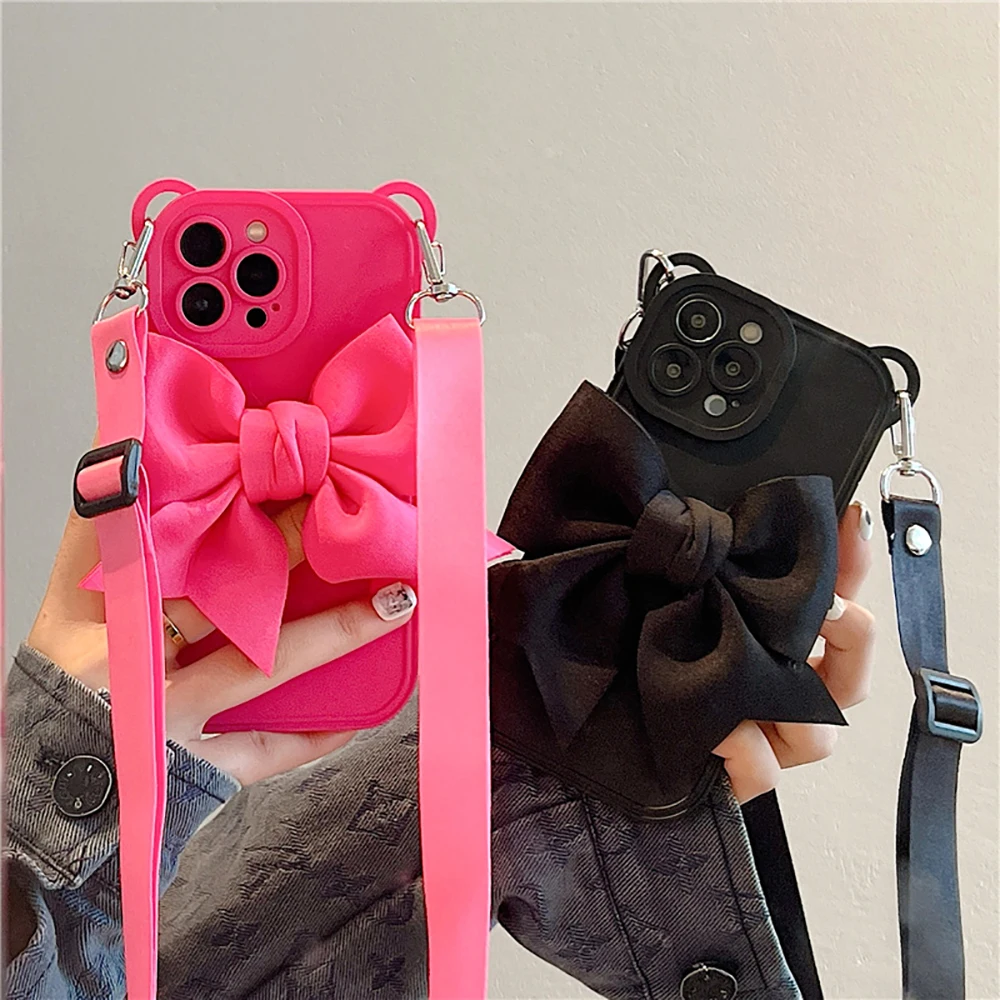 Crossbody Necklace Cord Lanyard 3D Bow Soft Case For iPhone 14 Pro Max Plus 12 13 11 Pro Max X XR Leather Rope Strap Chain Cover
Crossbody Necklace Cord Lanyard 3D Bow Soft Case For iPhone 14 Pro Max Plus 12 13 11 Pro Max X XR Leather Rope Strap Chain Cover