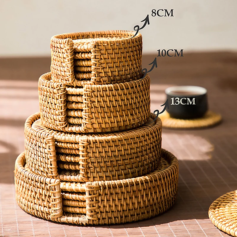 6 Pcs Drink Coasters Set Handmade Kitchen Accessories Table Woven Rattan Placemats Heat-insulating Coffee Drink Cup Mats Pads
6 Pcs Drink Coasters Set Handmade Kitchen Accessories Table Woven Rattan Placemats Heat-insulating Coffee Drink Cup Mats Pads