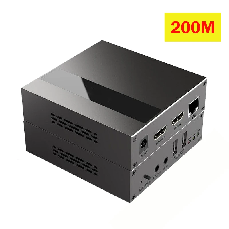 200M HDMI KVM Extender Over IP RJ45 cat6 Ethernet Cable 1080P HDMI USB Extender Transmitter for Keyboard Mouse PC Ps4 to Monitor
200M HDMI KVM Extender Over IP RJ45 cat6 Ethernet Cable 1080P HDMI USB Extender Transmitter for Keyboard Mouse PC Ps4 to Monitor