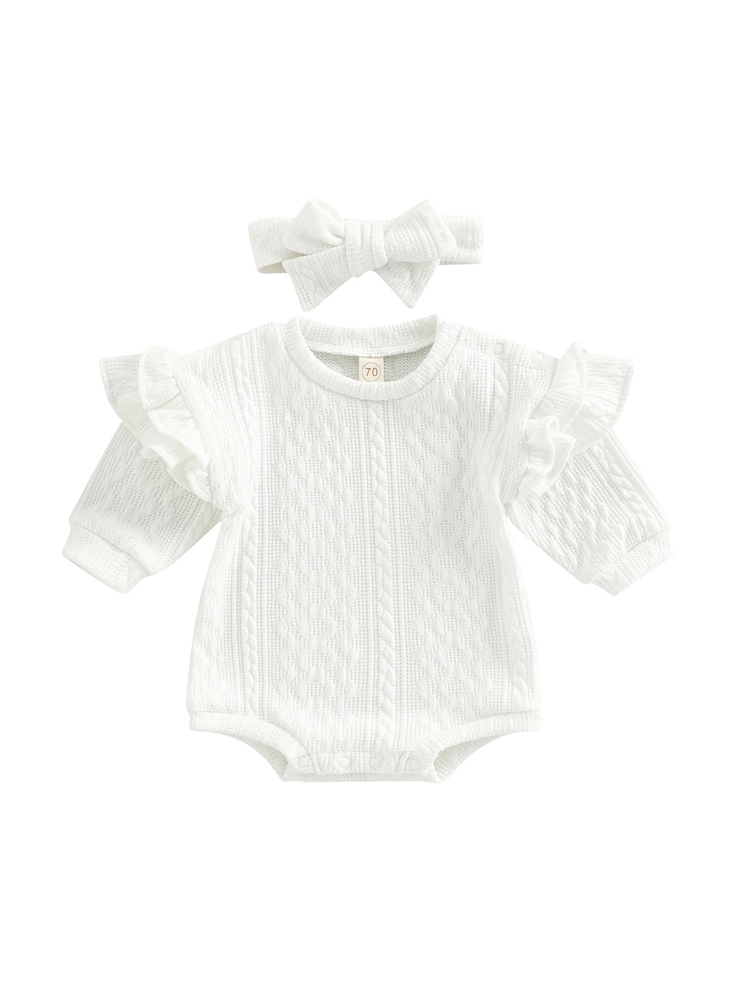 Свитер для маленьких девочек и мальчиков, комбинезон, повседневный однотонный вязаный свитшот для новорожденных, зимняя одежда, милая одежда, комбинезон для 0-6 месяцев 
Свитер для маленьких девочек и мальчиков, комбинезон, повседневный однотонный вязаный свитшот для новорожденных, зимняя одежда, милая одежда, комбинезон для 0-6 месяцев