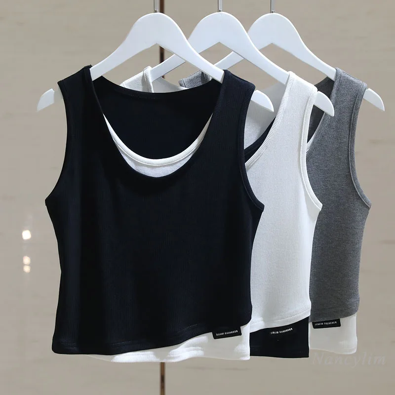 Fake Two-Piece Tank Camisole for Women Outer Wear Short 2022 Summer New Slim Fit All-Matching Sleeveless Top Ins Fashion
Fake Two-Piece Tank Camisole for Women Outer Wear Short 2022 Summer New Slim Fit All-Matching Sleeveless Top Ins Fashion