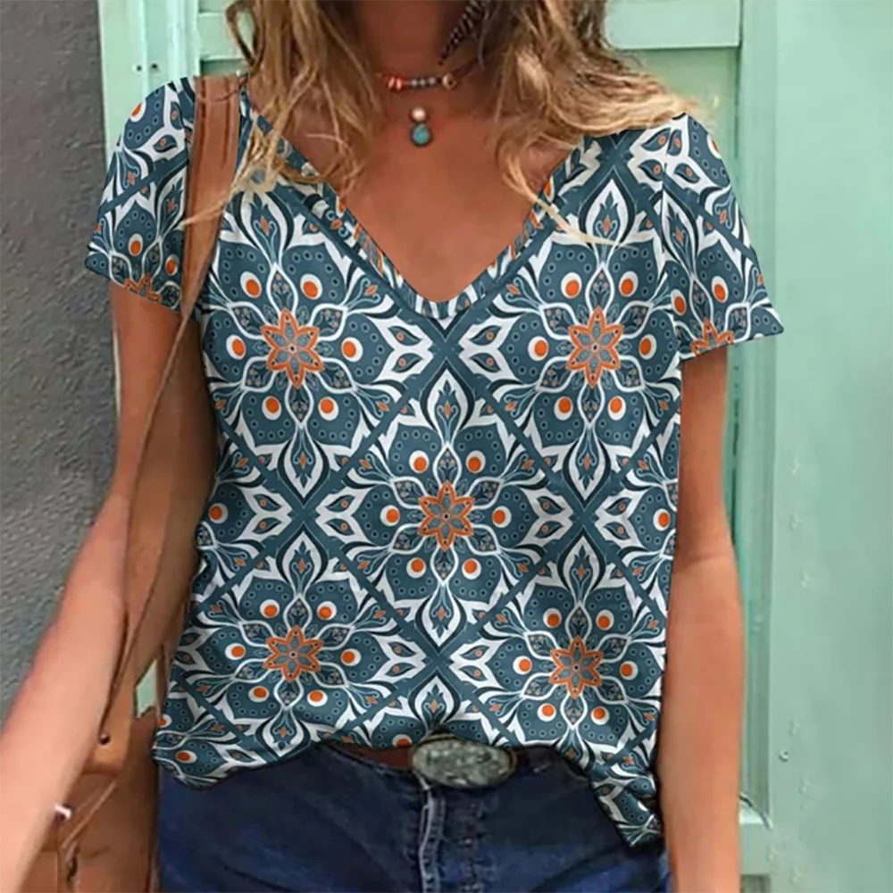 2022 New T-shirts For Women Summer Fashion Hot Flower 3D Printing Sexy V-Neck Women's Short sleeve Tees Casual Street Female Top
2022 New T-shirts For Women Summer Fashion Hot Flower 3D Printing Sexy V-Neck Women's Short sleeve Tees Casual Street Female Top