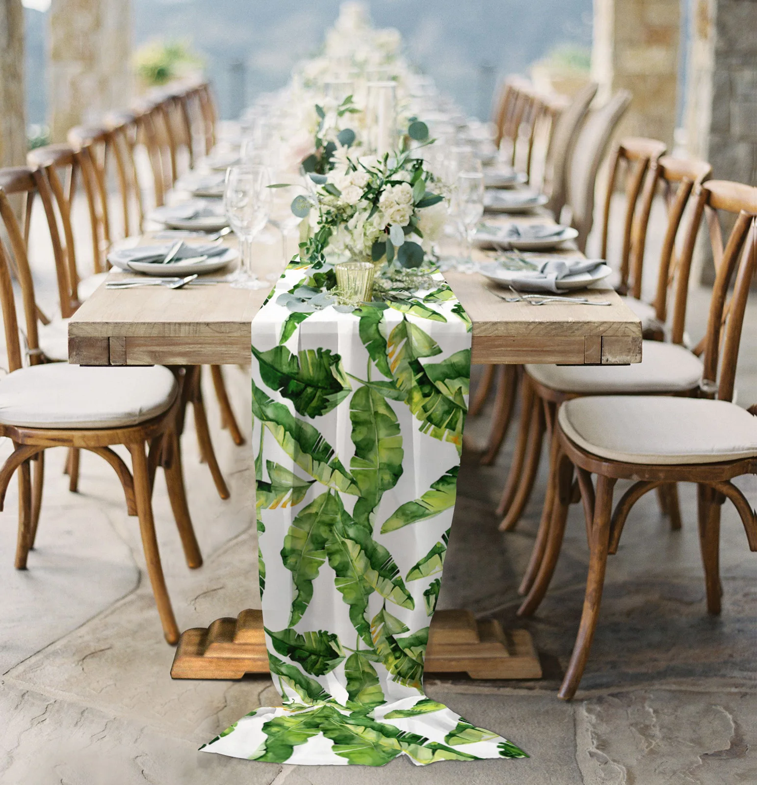 Banana Tropical Plant Leaves Sheer Chiffon Table Runner Country Wedding Party Birthday Tulle Voile Table Cloth Home Decoration
Banana Tropical Plant Leaves Sheer Chiffon Table Runner Country Wedding Party Birthday Tulle Voile Table Cloth Home Decoration