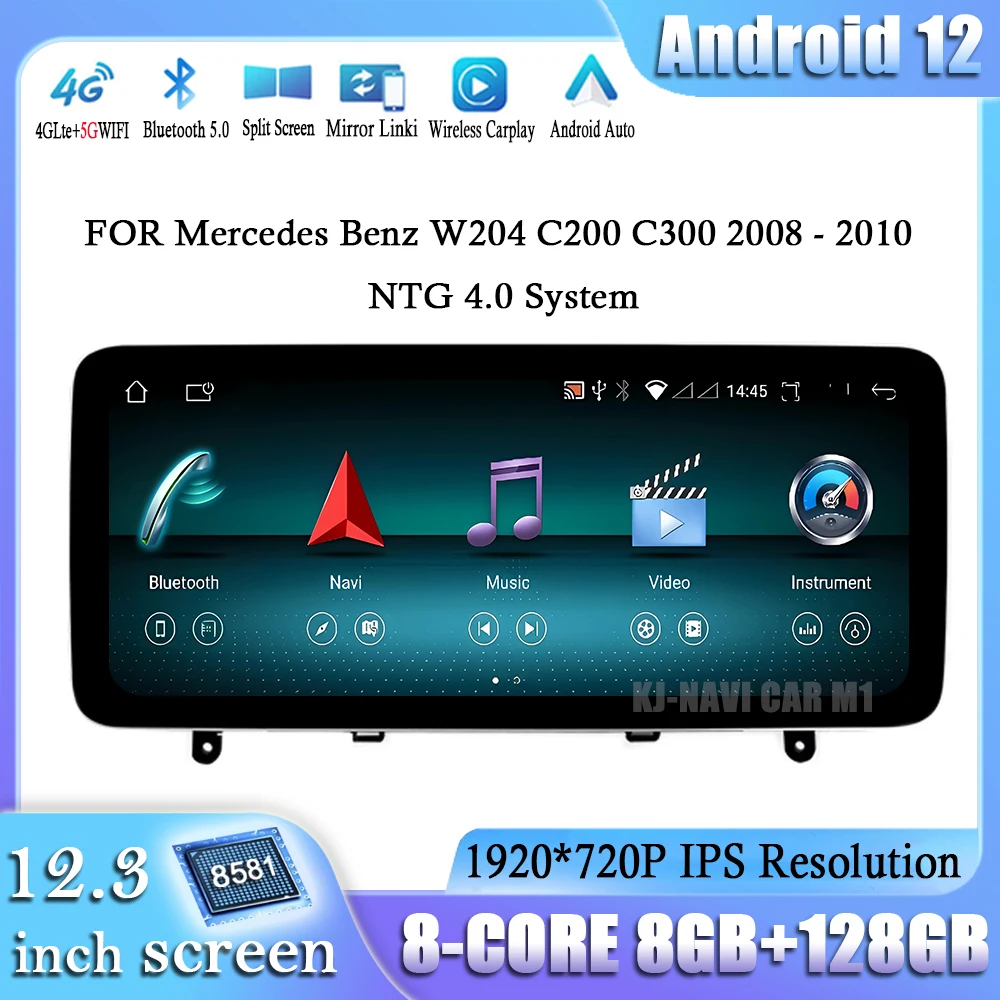 For Mercedes Benz W204 C200 C300 2008 - 2010 NTG 4.0 System Car Radio Stereo GPS Navigation Android Auto Android 12 Head unit
For Mercedes Benz W204 C200 C300 2008 - 2010 NTG 4.0 System Car Radio Stereo GPS Navigation Android Auto Android 12 Head unit