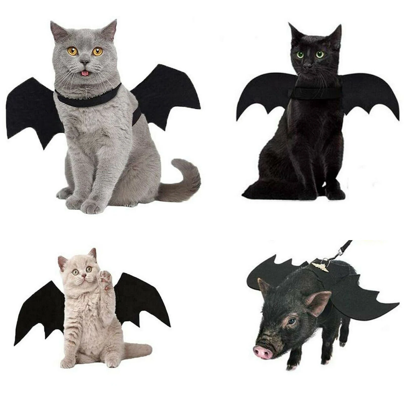

Pet Dog Cat Bat Wing Cosplay Prop Halloween Bat Fancy Dress Costume Outfit Wings Cat Costumes Photo Props With Traction leash