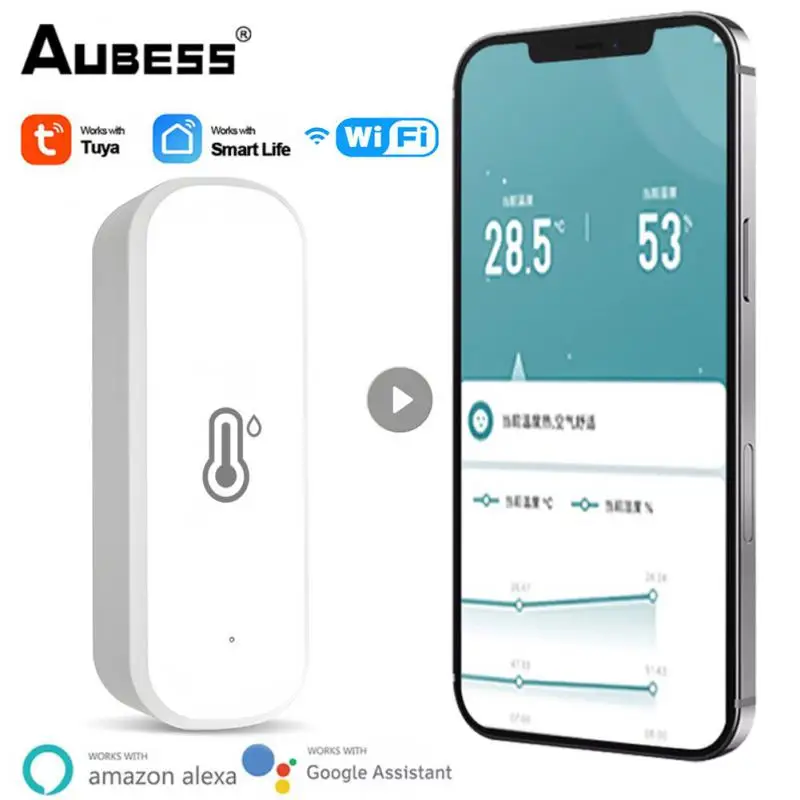 Tuya Smart Wifi Temperature And Humidity Sensor Indoor Hygrometer Thermometer Smart Life Control Support Alexa Google Assistant
Tuya Smart Wifi Temperature And Humidity Sensor Indoor Hygrometer Thermometer Smart Life Control Support Alexa Google Assistant