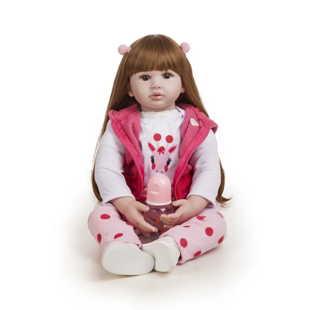 60CM Reborn Doll Toddler Girl Princess with Brown Hair Soft Cuddly Body Doll Christmas High Quality Gifts for Girls 
60CM Reborn Doll Toddler Girl Princess with Brown Hair Soft Cuddly Body Doll Christmas High Quality Gifts for Girls
