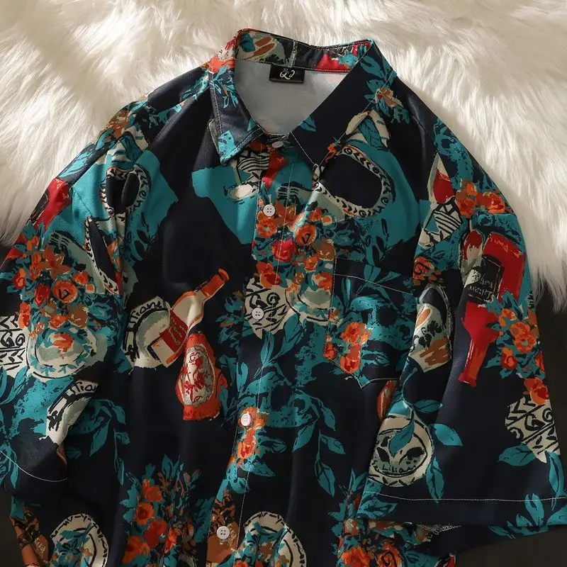 Hawaiian Floral Full Print Cuban Style Button Up Shirt Men Shirts Women Loose Short Sleeve Beach Style Shirt Summer Korean Tops
Hawaiian Floral Full Print Cuban Style Button Up Shirt Men Shirts Women Loose Short Sleeve Beach Style Shirt Summer Korean Tops
