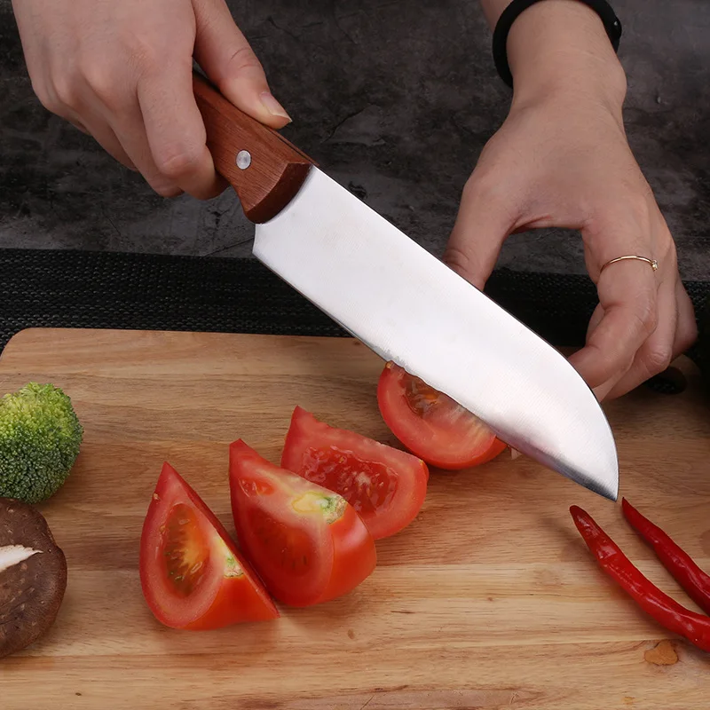 Kitchen Chef Knife Sapele Wood Ergonomic Handle Sharp Knives Triple Rivet Stainless Steel Kitchen Utensils Tools
Kitchen Chef Knife Sapele Wood Ergonomic Handle Sharp Knives Triple Rivet Stainless Steel Kitchen Utensils Tools