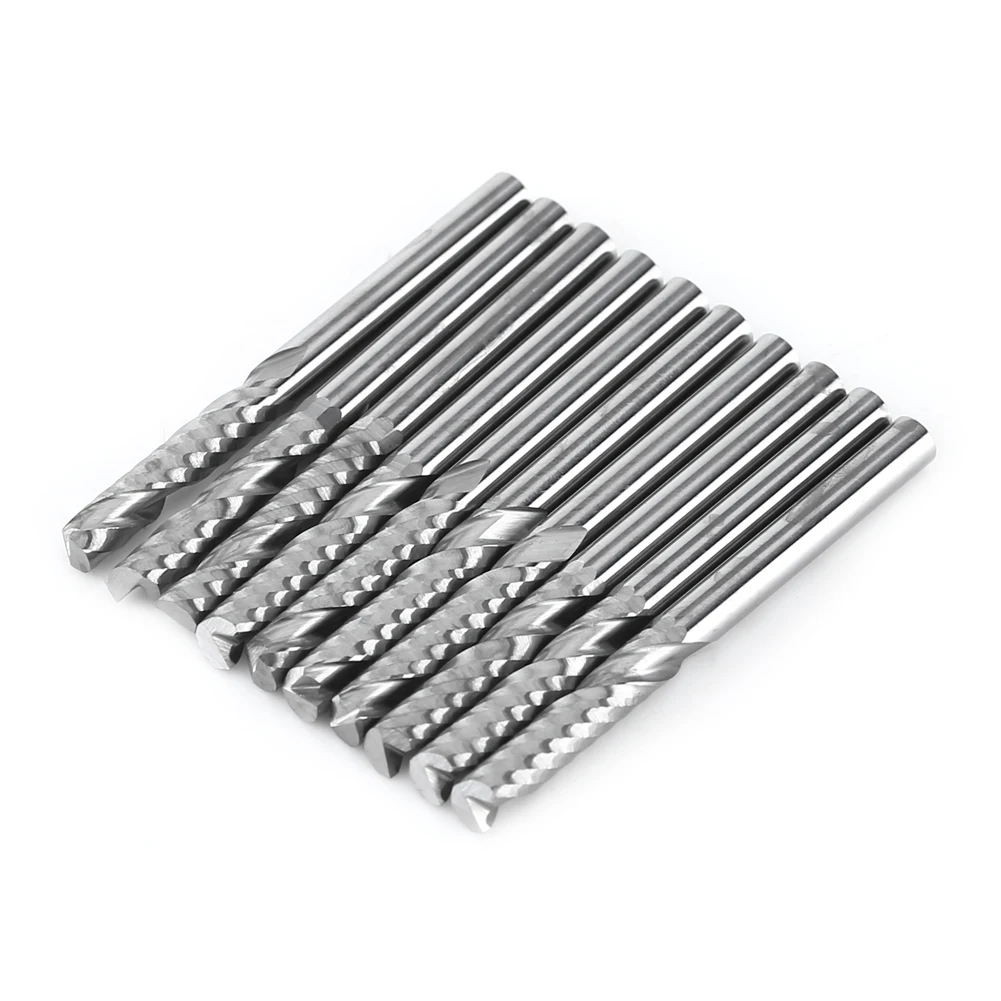 

10pcs Tungsten Carbide Endmill Single Flute Spiral CNC Router Bits 3.175x17mm End Mill End Mill End Mill End Mill End Mill End