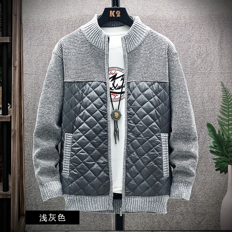 Autumn/Winter Men Patchwork Cardigan Sweater Men's Fleece and Thick Knit Sweatercoats Stand Collar Warm Zipper Jacket Male
Autumn/Winter Men Patchwork Cardigan Sweater Men's Fleece and Thick Knit Sweatercoats Stand Collar Warm Zipper Jacket Male