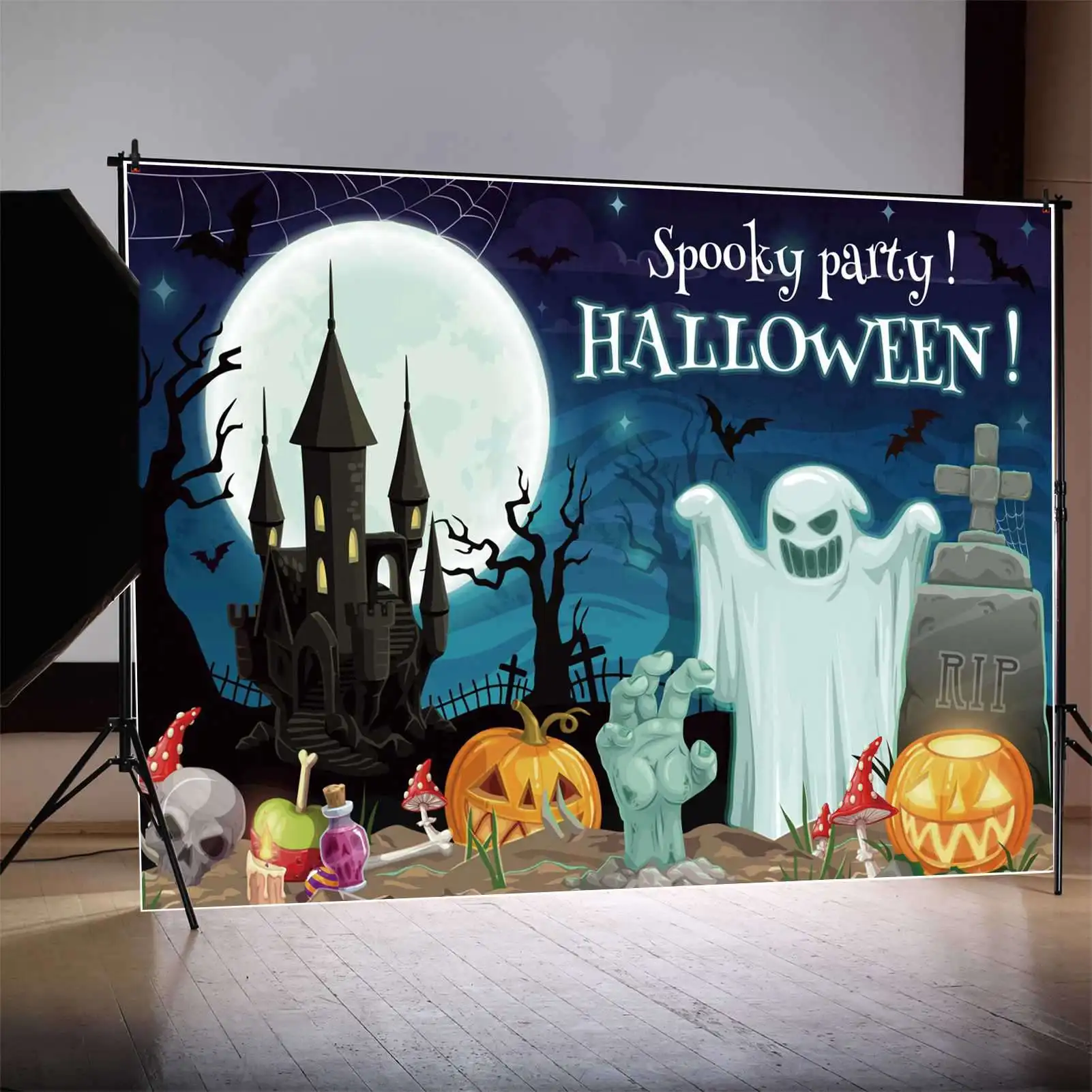 MOON.QG Backdrop Blue Halloween Banner Children Spooky Party Decor Background Castle Skull Jack O Lantern Tombstone Photo Booth
MOON.QG Backdrop Blue Halloween Banner Children Spooky Party Decor Background Castle Skull Jack O Lantern Tombstone Photo Booth