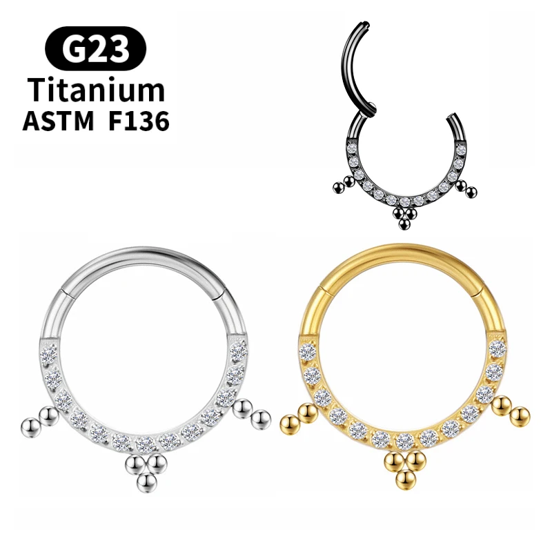 Piercing Septum Titanium Labret Tragus Clicker ear Nose Ring Zircon Helix Segment Hinge Cartilage Ball Earrings Body Jewelry 16G
Piercing Septum Titanium Labret Tragus Clicker ear Nose Ring Zircon Helix Segment Hinge Cartilage Ball Earrings Body Jewelry 16G