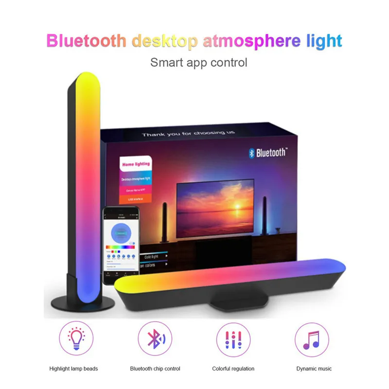 Умный светодиодный светильник, атмосферный ночник с Bluetooth, для украшения игровой комнаты, ТВ, компьютерной комнаты, синхронизации музыки
Умный светодиодный светильник, атмосферный ночник с Bluetooth, для украшения игровой комнаты, ТВ, компьютерной комнаты, синхронизации музыки
