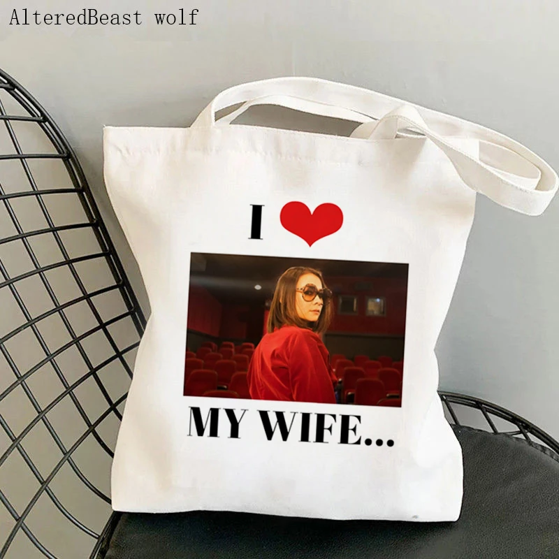 Women Shopper bag I HEART MY WIFE Mitski Kawaii Bag Harajuku Shopping Canvas Shopper Bag girl handbag Tote Shoulder Lady Bag
Women Shopper bag I HEART MY WIFE Mitski Kawaii Bag Harajuku Shopping Canvas Shopper Bag girl handbag Tote Shoulder Lady Bag