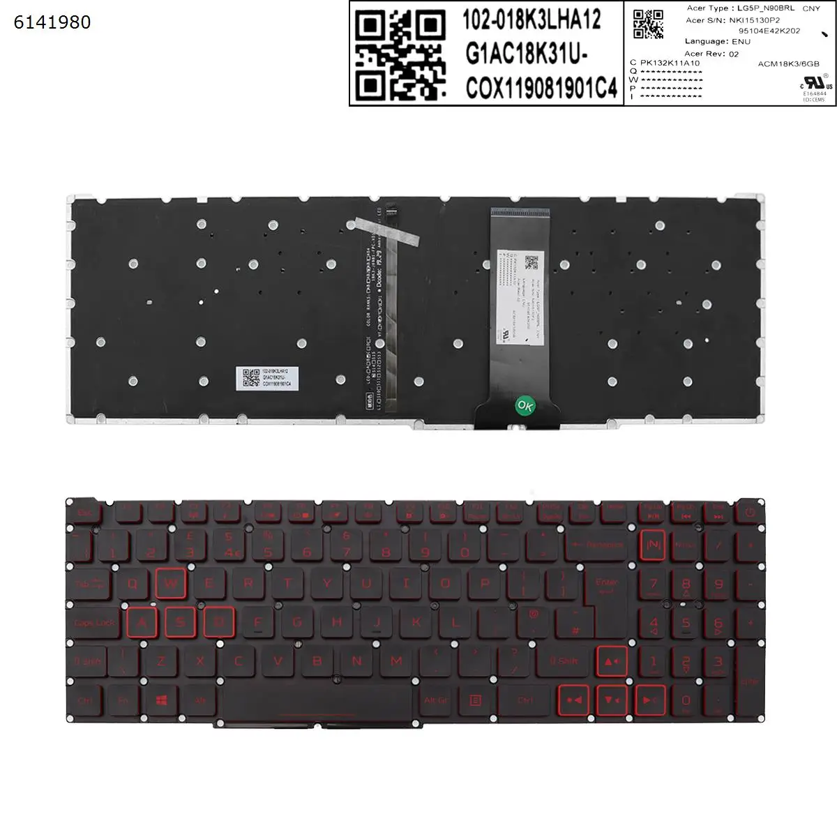 Английская клавиатура для ноутбука Acer Nitro-4 an515-54 an515-43 an517-51 an715-51 черный, красный, с красной подсветкой без рамки
Английская клавиатура для ноутбука Acer Nitro-4 an515-54 an515-43 an517-51 an715-51 черный, красный, с красной подсветкой без рамки
