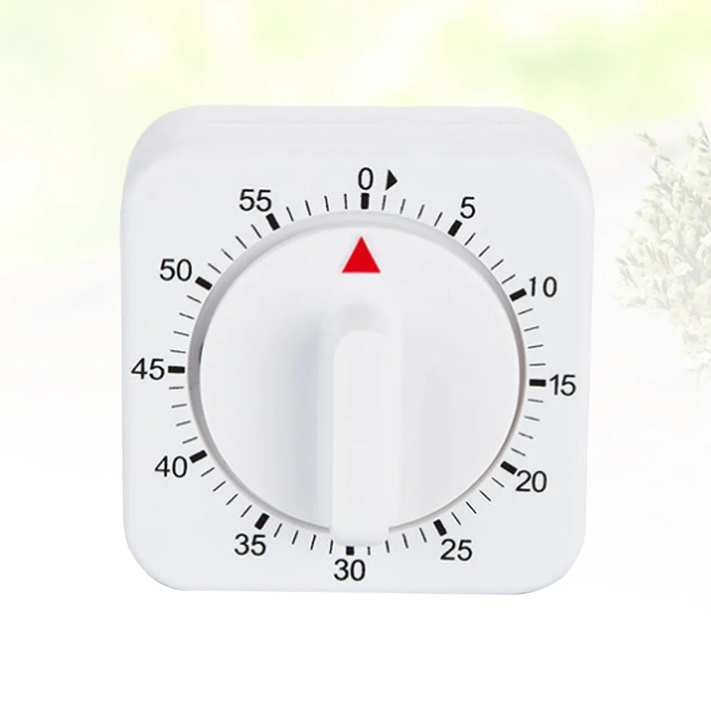 

Kittchen Square Mechanical 60 Minutes Timer Alarm Clock Kitchen Gadgets for Home Restaurant (White) Chef