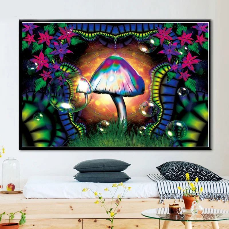 Trippy Visual Mushroom Mind Education posters and prints Canvas Painting Pictures On The Wall Affiche 
Trippy Visual Mushroom Mind Education posters and prints Canvas Painting Pictures On The Wall Affiche