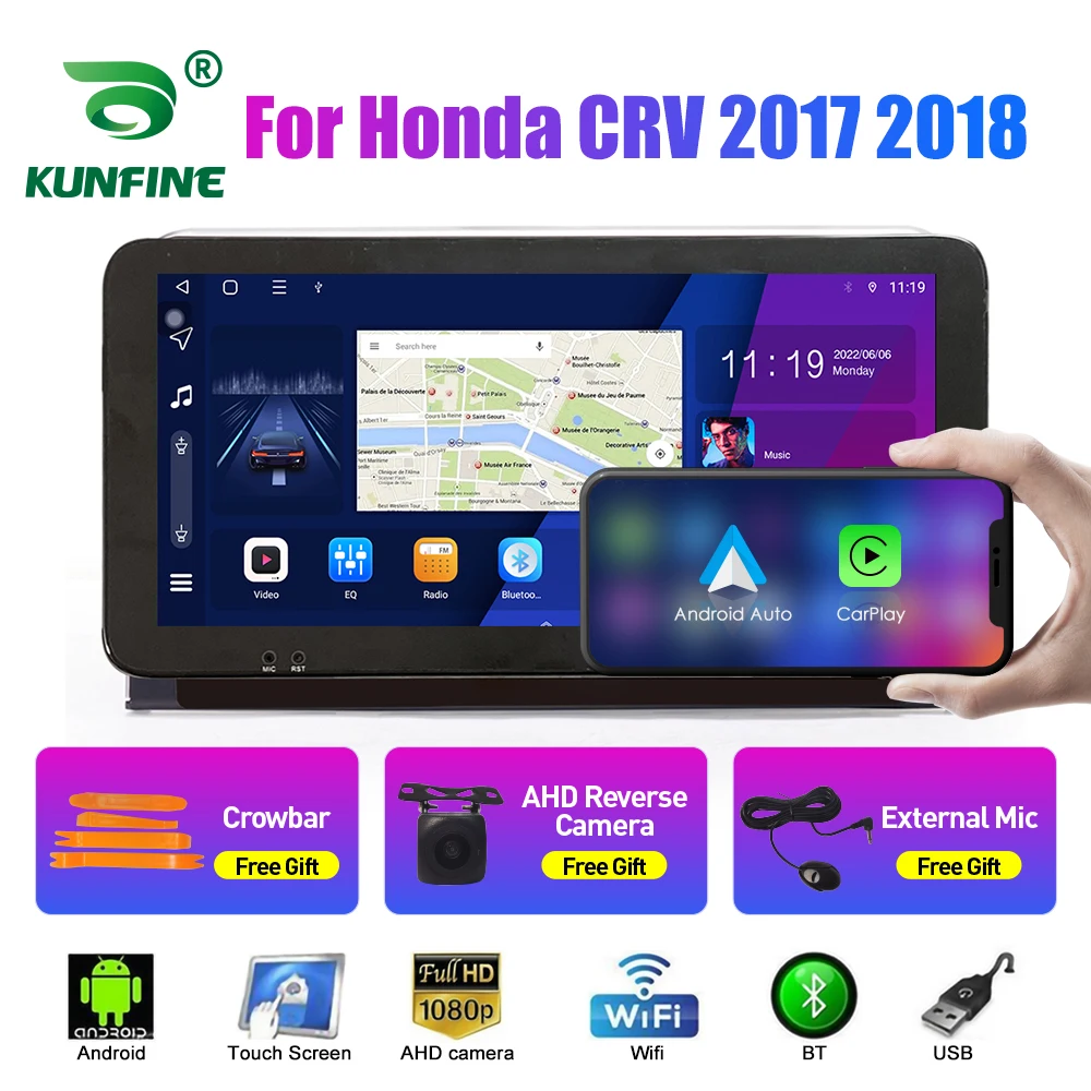 

10,33 дюймовый автомобильный радиоприемник для Honda CRV20017-2018 2Din Android Восьмиядерный автомобильный стерео DVD GPS навигатор плеер QLED экран Carplay