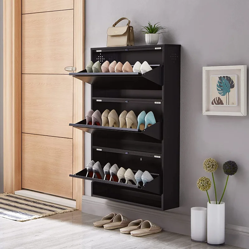 SPACEROCK 3 Drawer Shoe Storage Cabinet Wall Mounted & No-Assembly 25“ Metal Shoe Cabinet for Entryway, Hallway, and Corridor
SPACEROCK 3 Drawer Shoe Storage Cabinet Wall Mounted & No-Assembly 25“ Metal Shoe Cabinet for Entryway, Hallway, and Corridor
